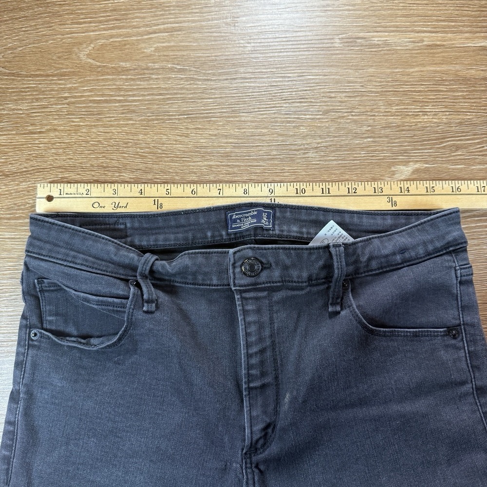 Abercrombie & Fitch Simone High Rise Ankle Jeans Women's 32 Black Raw Hem - Picture 4 of 8